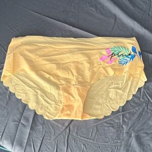 VS PINK YELLOW SCALLOP NO SHOW HIPSTER PANTIES XXL NWT